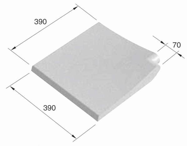 Toro Poolrandstein mit dentil, Farbe: weiß, gekrümmter Winkel, Radius: 1,00/ 1,25/ 1,50/ 2,00/ 2,50/ 3,00/ 4,00/ 4,50/ 5,00 m